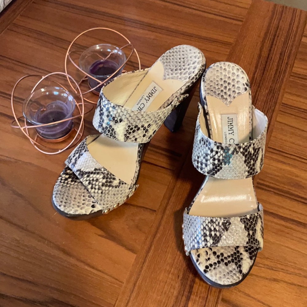 Jimmy Choo Snakeskin Platform Sandals EU 40